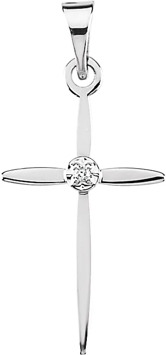 Accented Cross Pendant engagement ring setting