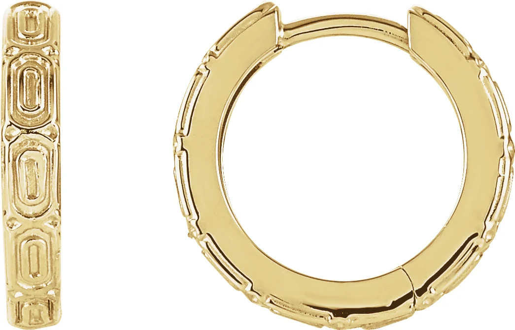 Hinged Hoop Earrings in 14K Yellow Gold | Haejin Jewelry Brooklyn
