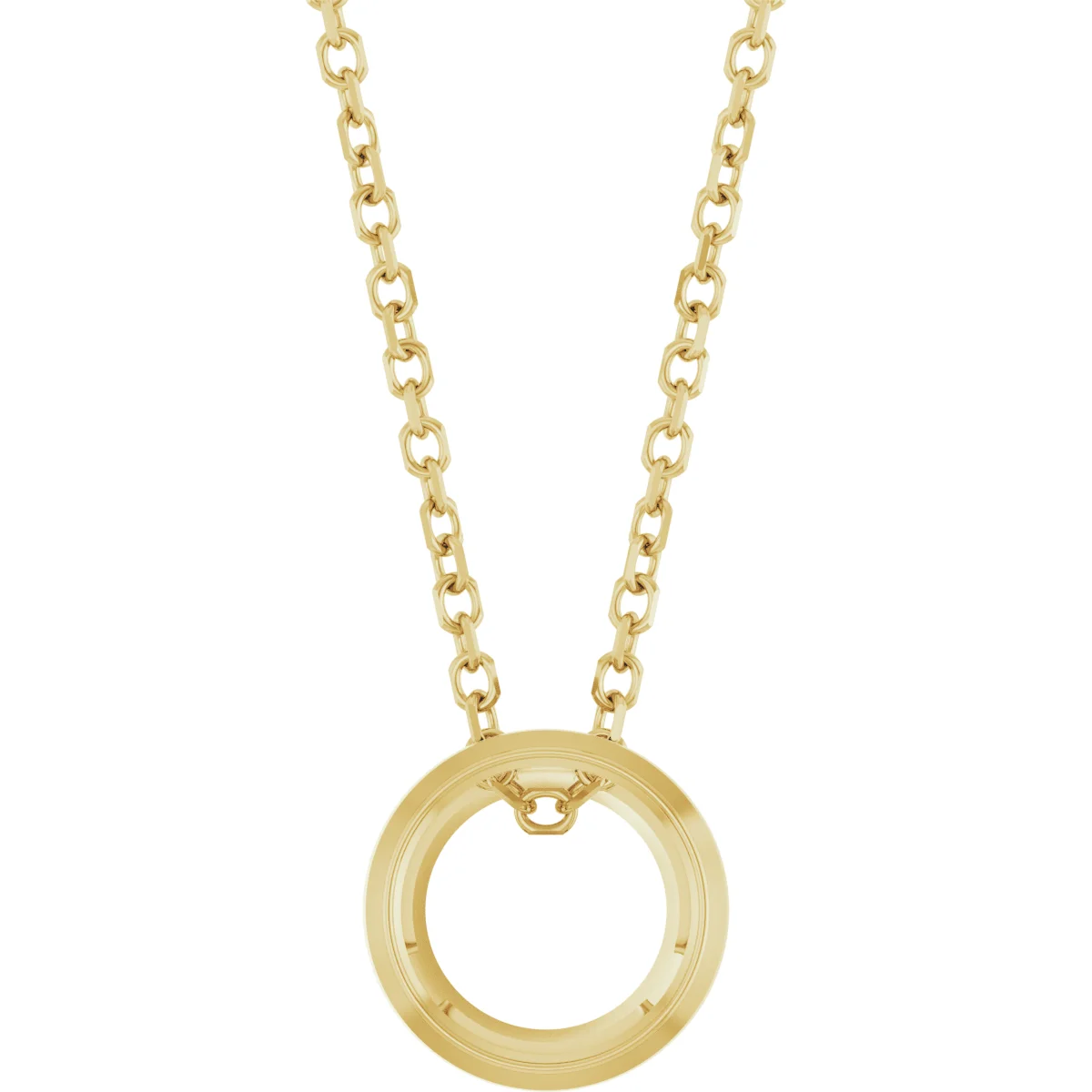 Solitaire Bezel-Set Necklace engagement ring setting