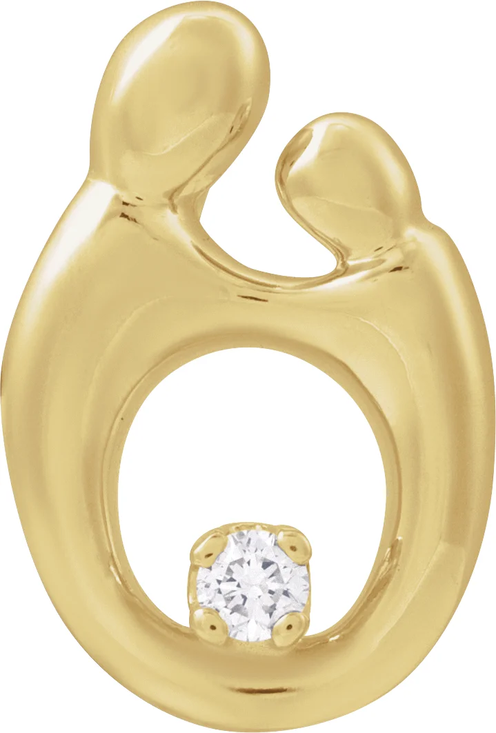 Accented Slide Pendant in 14K Yellow Gold | Haejin Jewelry Brooklyn