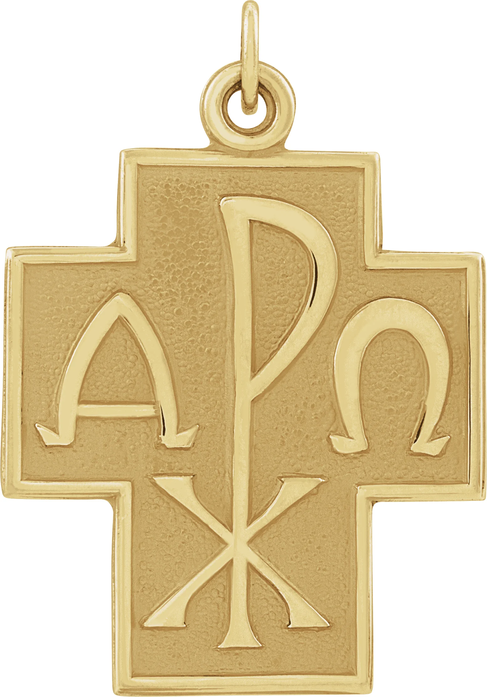 Alpha Omega Cross Pendant in 14K Yellow Gold | Haejin Jewelry Brooklyn