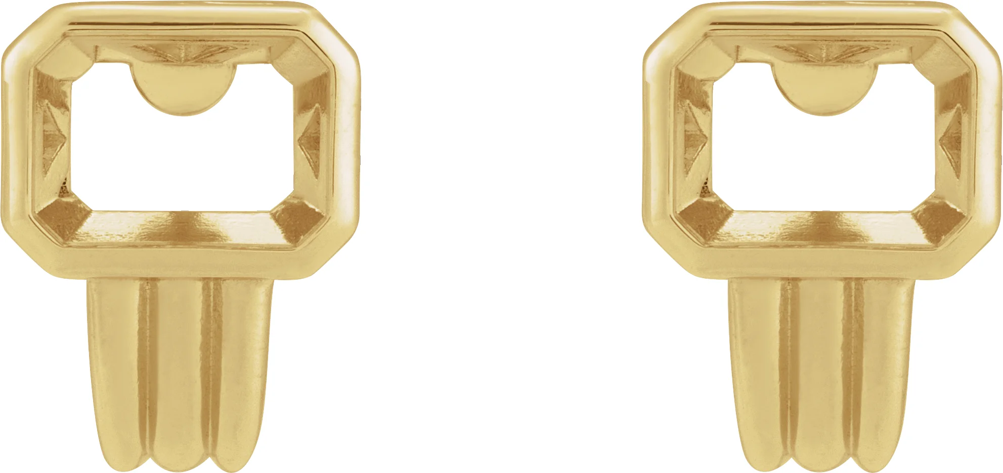 Emerald Bezel-Set Earrings view 2