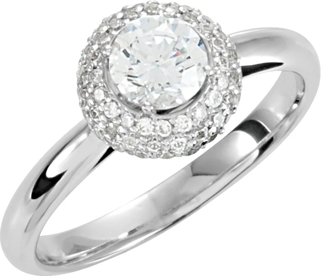 Hidden Halo engagement ring setting - Haejin Jewelry Brooklyn