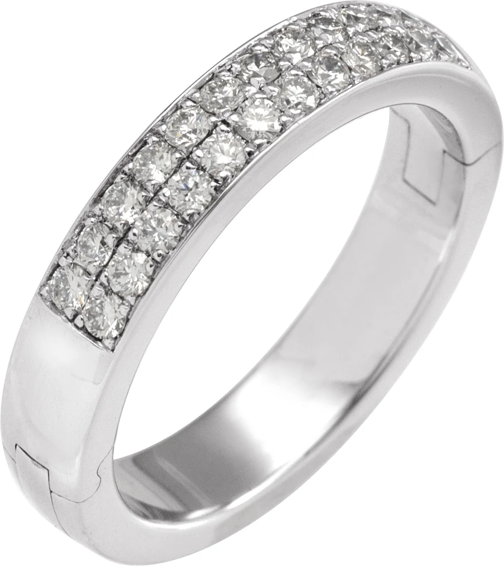 CLIQ® Hinged Adjustable Double Row Anniversary Band engagement ring setting