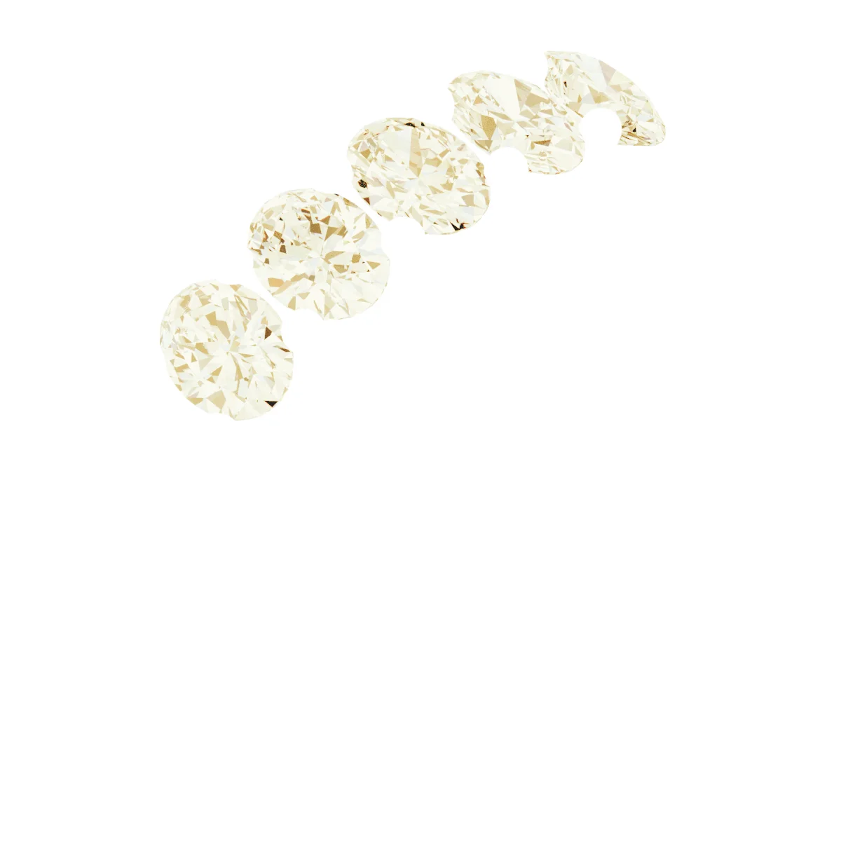 Five-Stone Sculptural Anniversary Band band in 14K White Gold | Haejin Jewelry Brooklyn