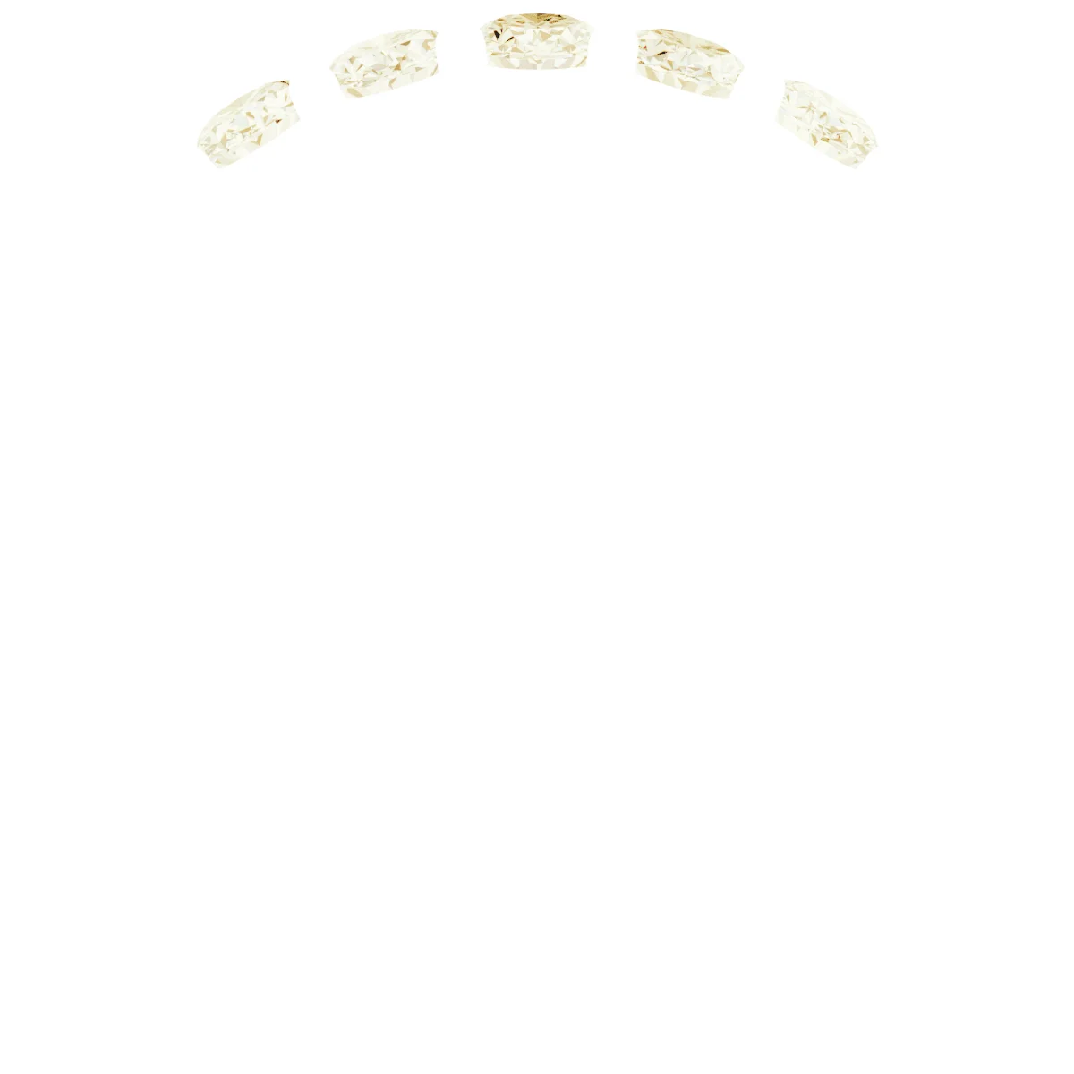 Five-Stone Sculptural Anniversary Band view 2
