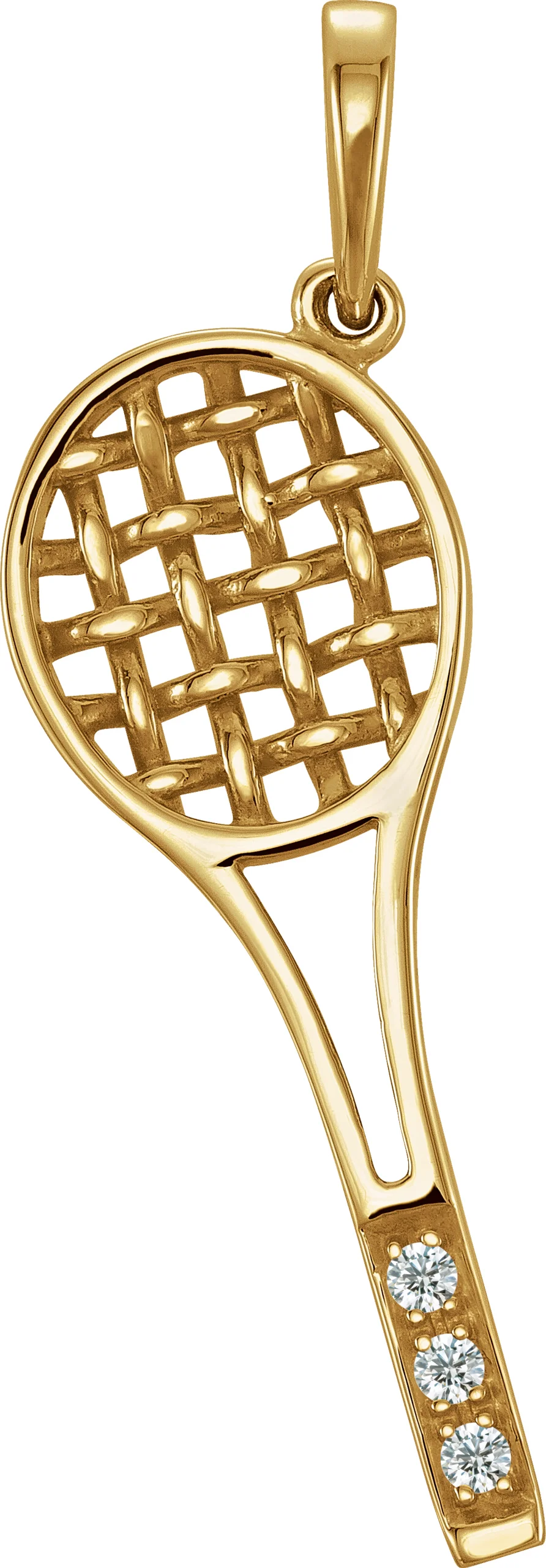 Tennis Racket Charm/Pendant in 14K Yellow Gold | Haejin Jewelry Brooklyn