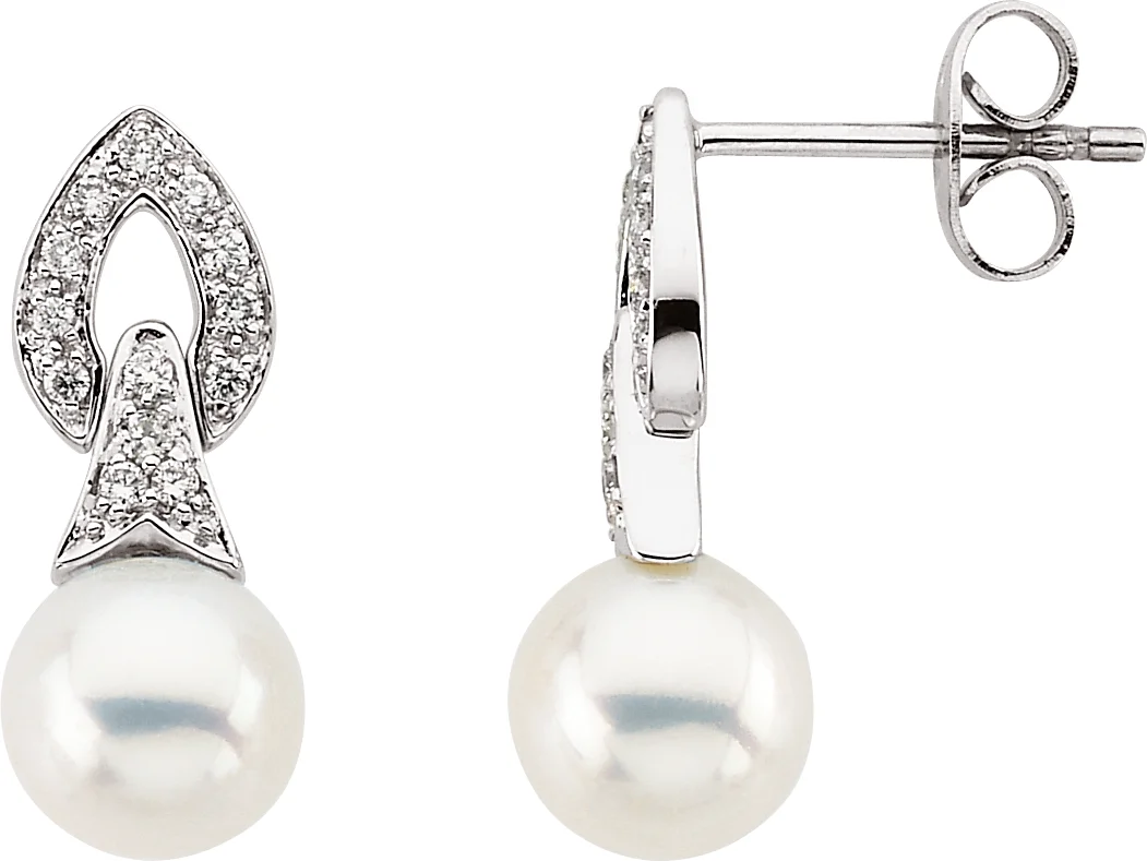 Accented Pearl Earrings engagement ring setting