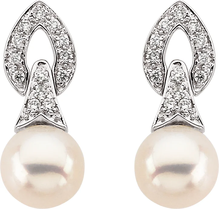 Accented Pearl Earrings view 2