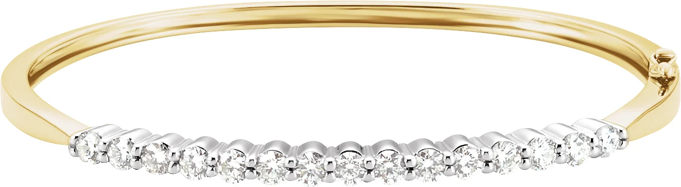 Accented Hinged Bangle Bracelet engagement ring setting