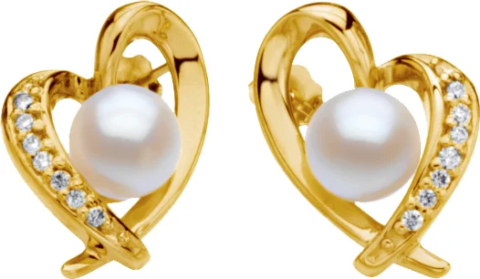 Pearl Heart Earrings engagement ring setting