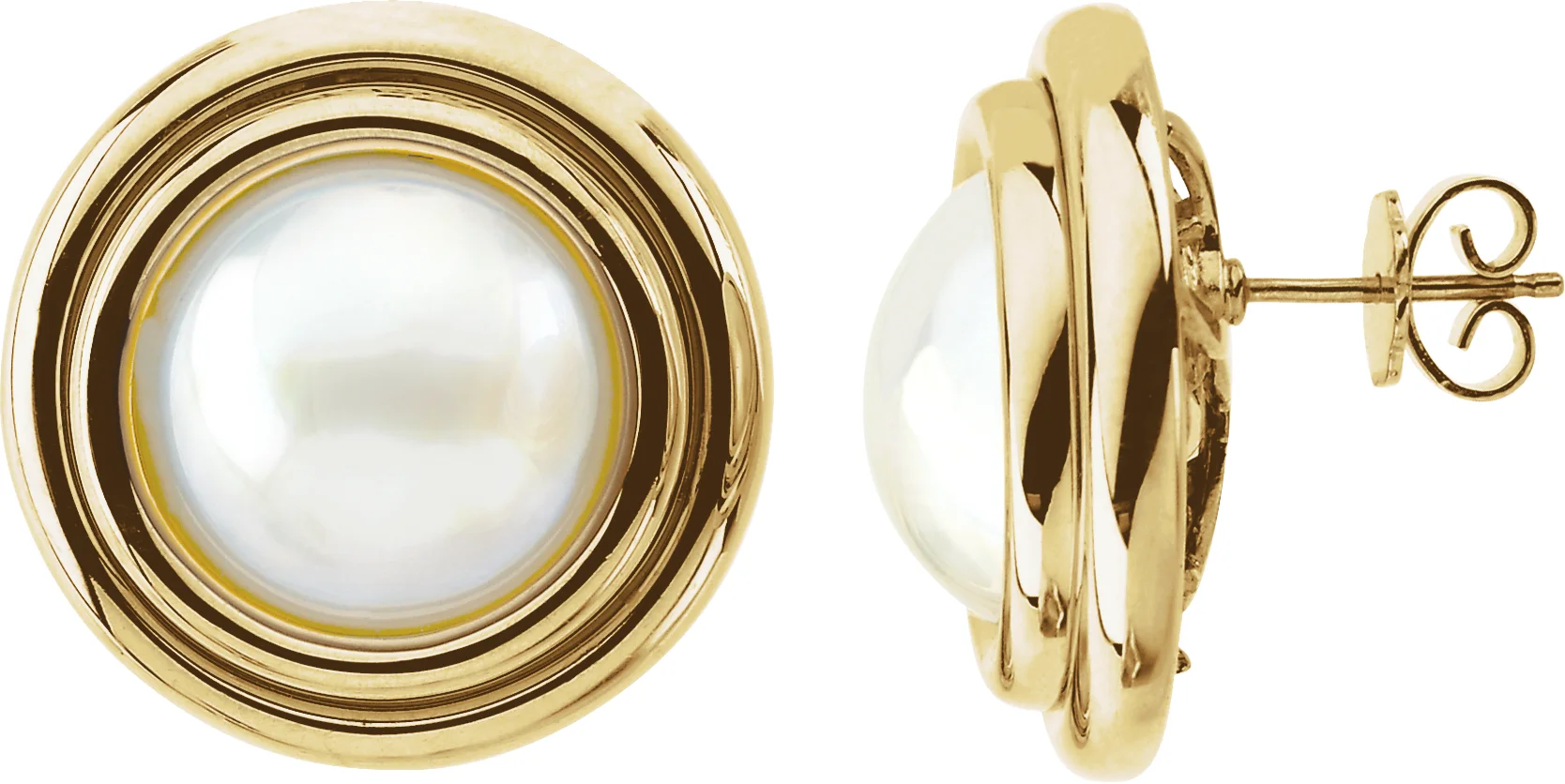 Mabé Pearl Earrings engagement ring setting