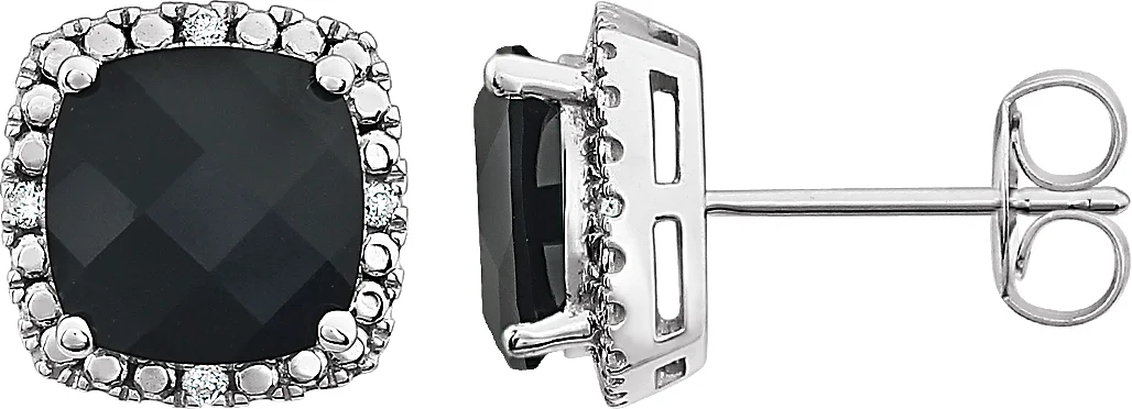 Cushion 4-Prong Halo-Style Earrings engagement ring setting