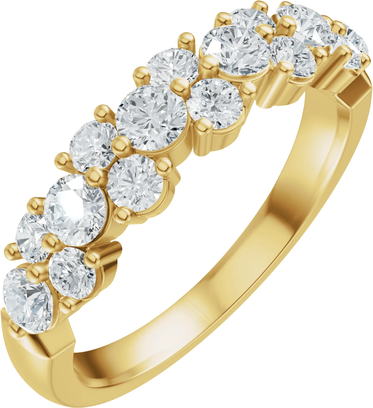 Cluster Anniversary Band band in 14K White Gold | Haejin Jewelry Brooklyn