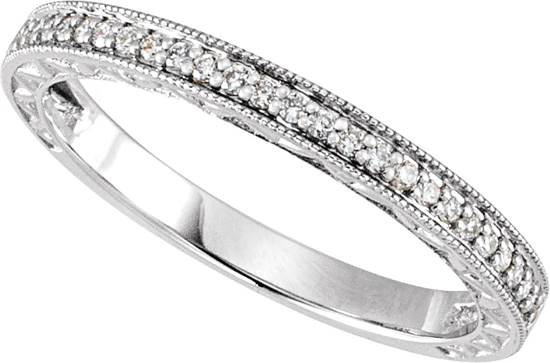 Milgrain Edge Sculptural Anniversary Band view 4