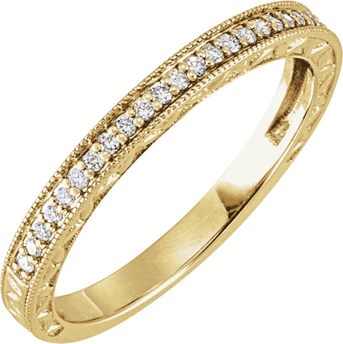Milgrain Edge Sculptural Anniversary Band band in 14K White Gold | Haejin Jewelry Brooklyn