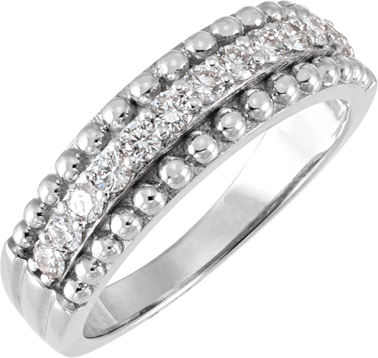 Beaded Anniversary Band engagement ring setting