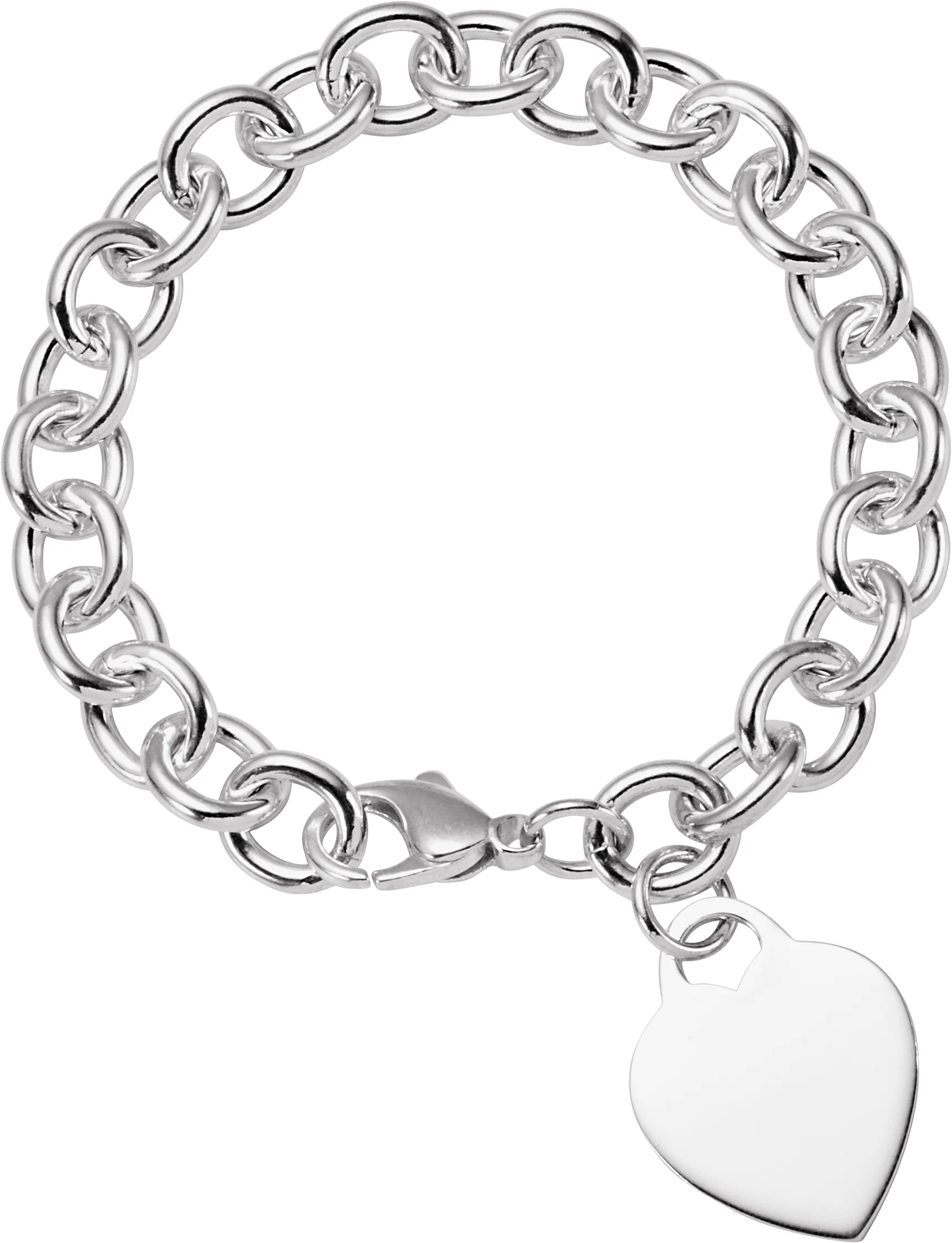 Engravable Heart Charm Bracelet engagement ring setting