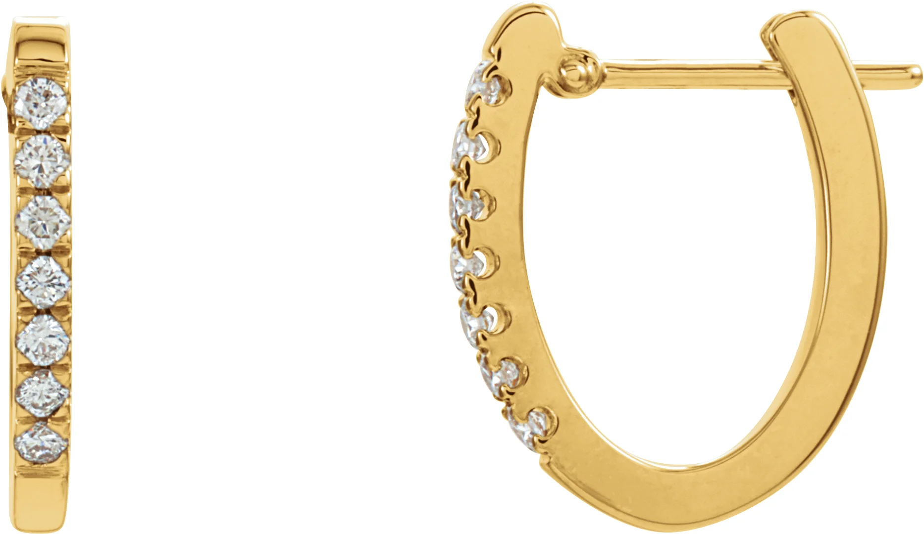 Accented U-Hoop Earrings engagement ring setting