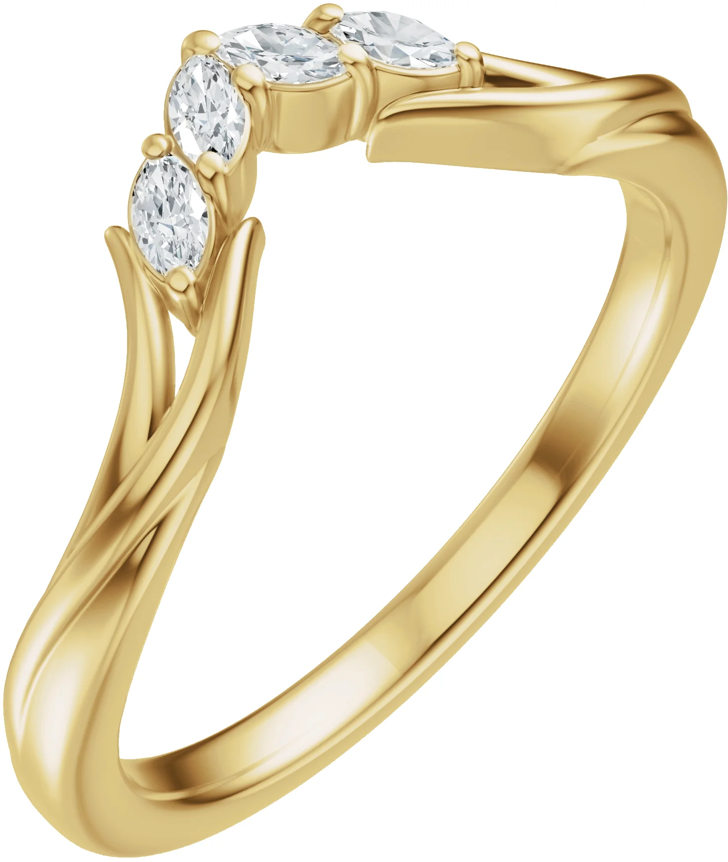 Soft Arc band in 14K White Gold | Haejin Jewelry Brooklyn