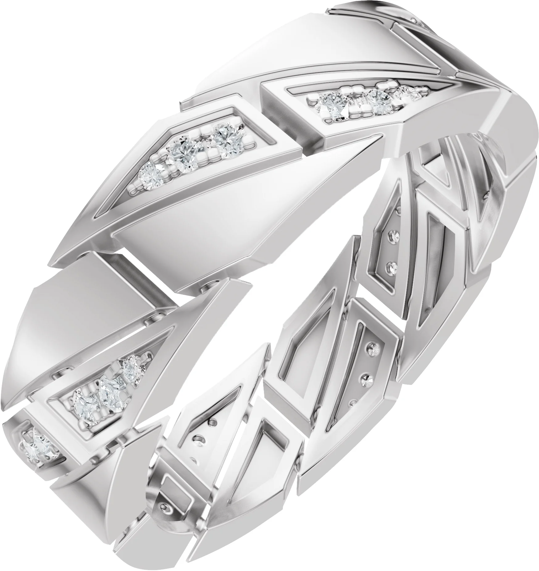 Patterned Eternity Band engagement ring setting