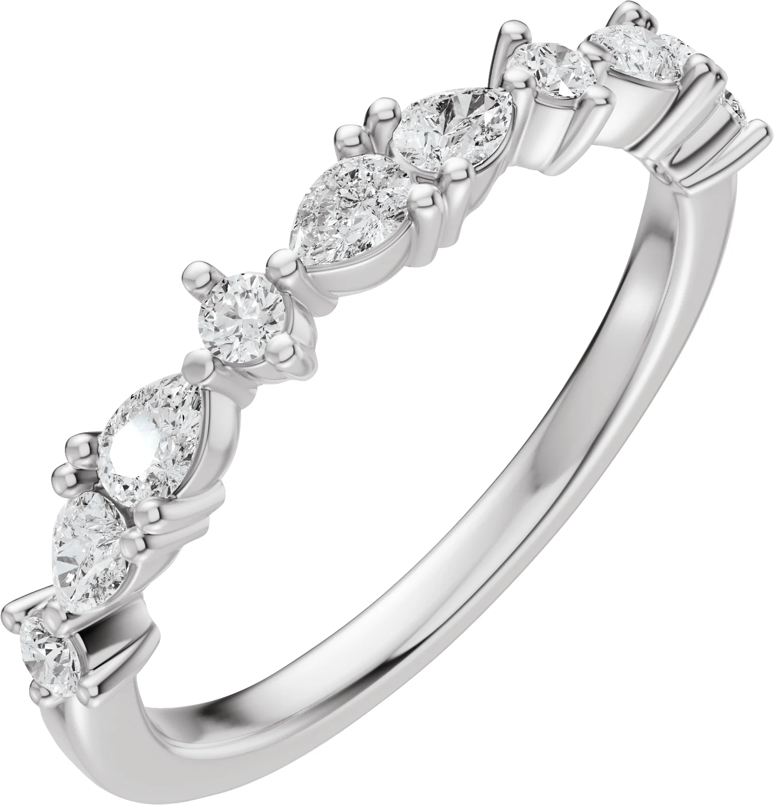 Long Bond band in 14K White Gold | Haejin Jewelry Brooklyn