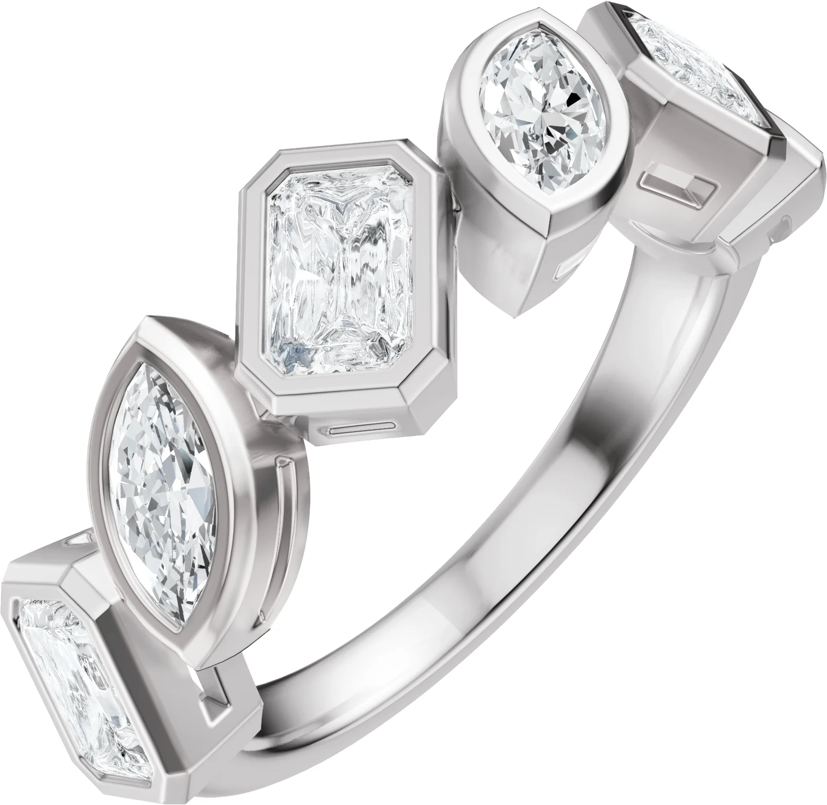 Long Bond engagement ring setting