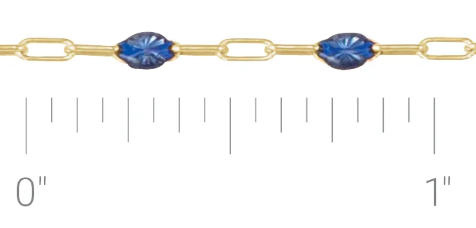 1.6 mm Enamel Bead Paperclip-Style Chain engagement ring setting