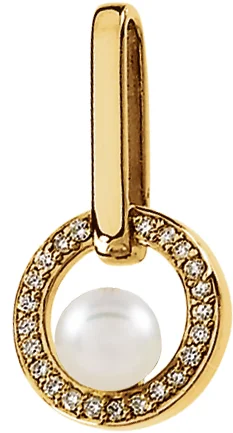 Accented Pearl Pendant  engagement ring setting