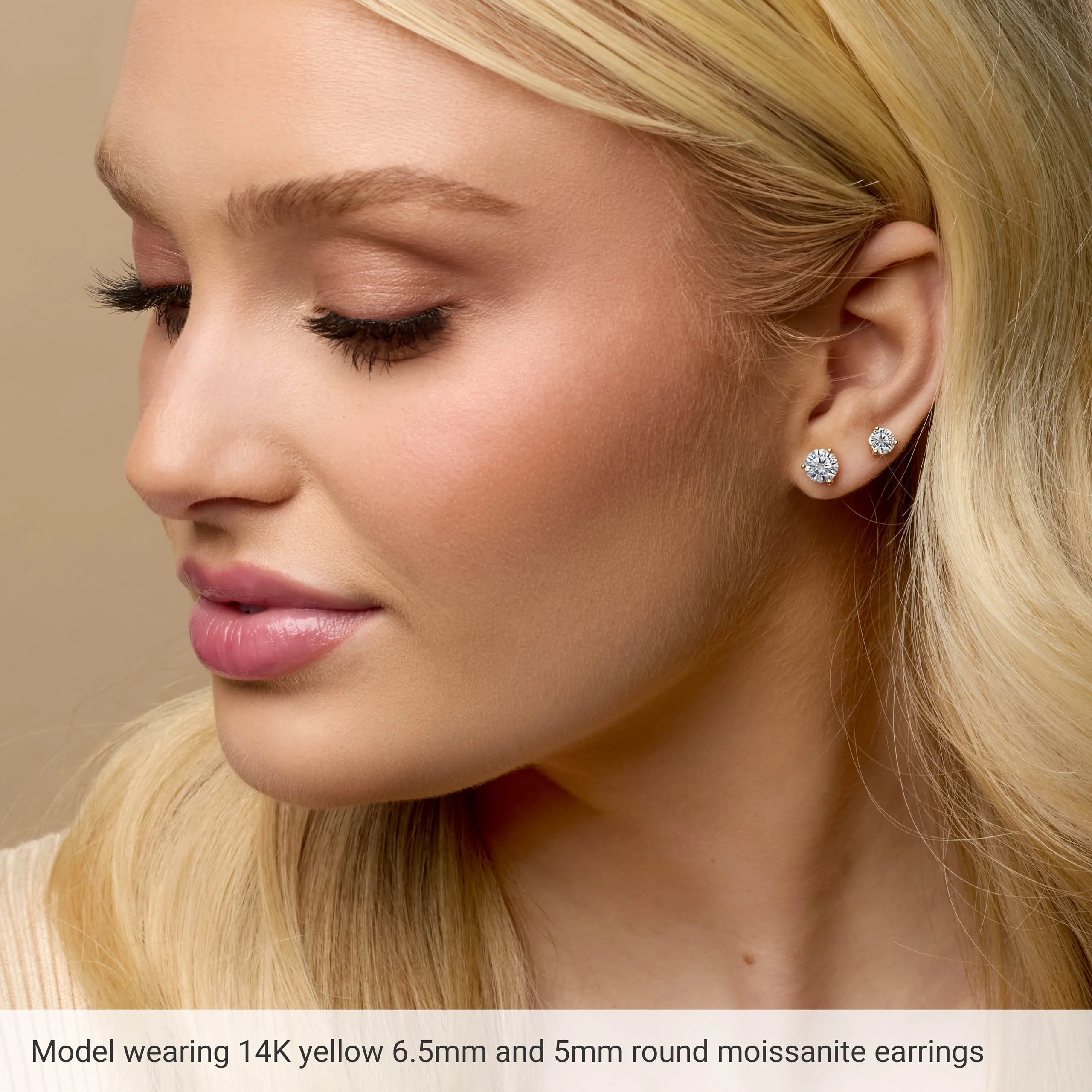 Round 3-Prong Stud Earrings view 2
