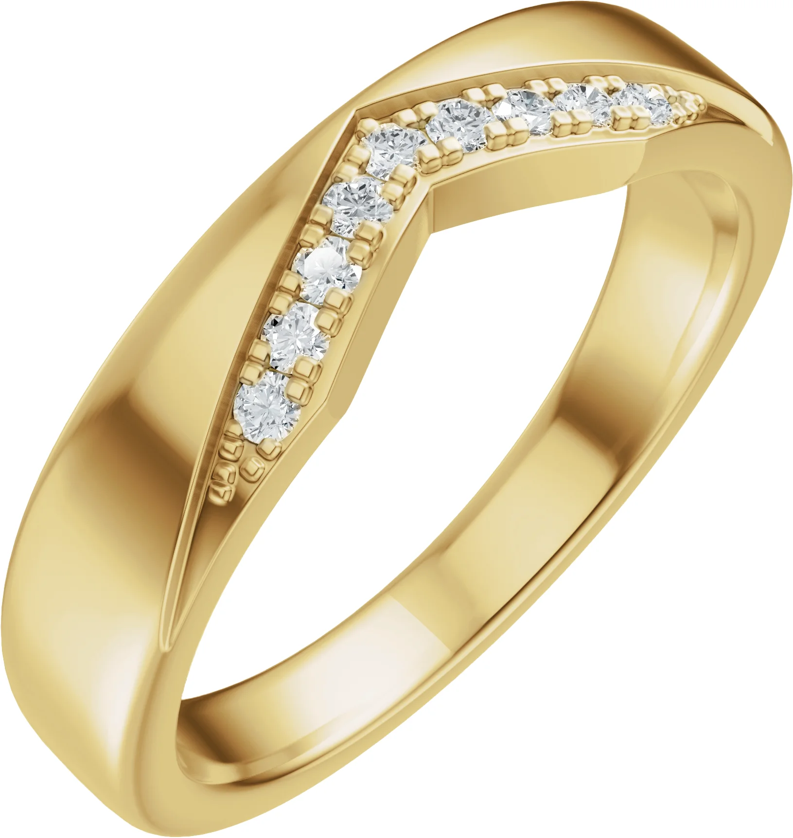 Soft Arc band in 14K White Gold | Haejin Jewelry Brooklyn