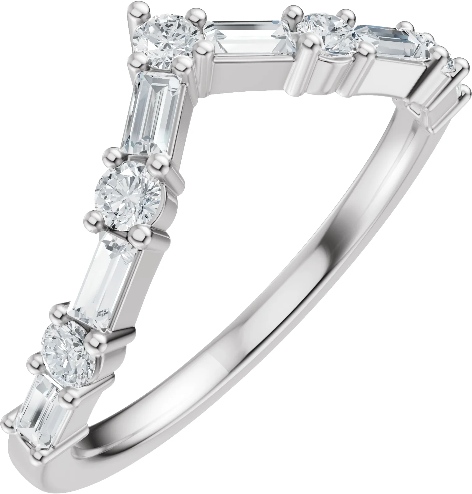 Soft Arc band in 14K White Gold | Haejin Jewelry Brooklyn