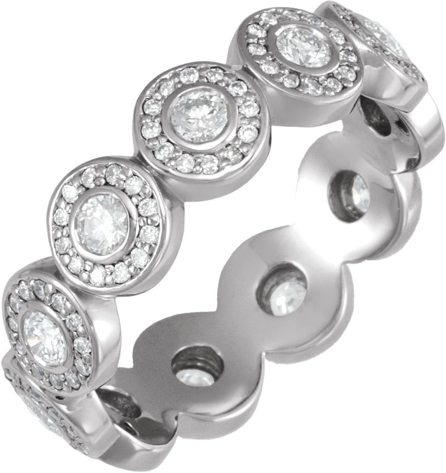 Bezel-Set Halo-Style Eternity Band engagement ring setting