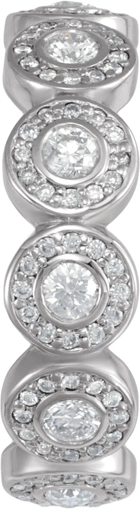 Bezel-Set Halo-Style Eternity Band view 3