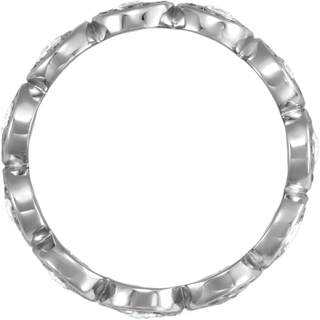 Bezel-Set Halo-Style Eternity Band view 2