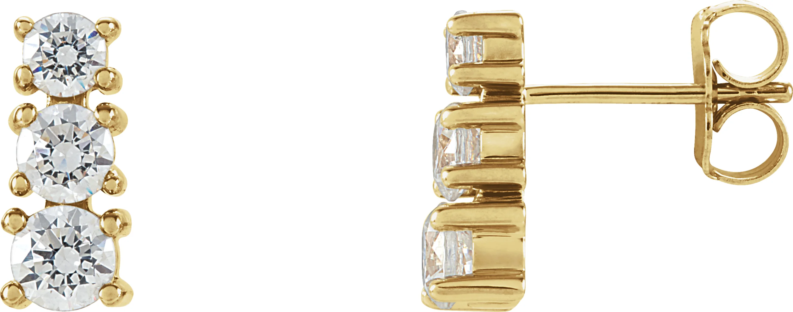 Three-Stone Earrings engagement ring setting