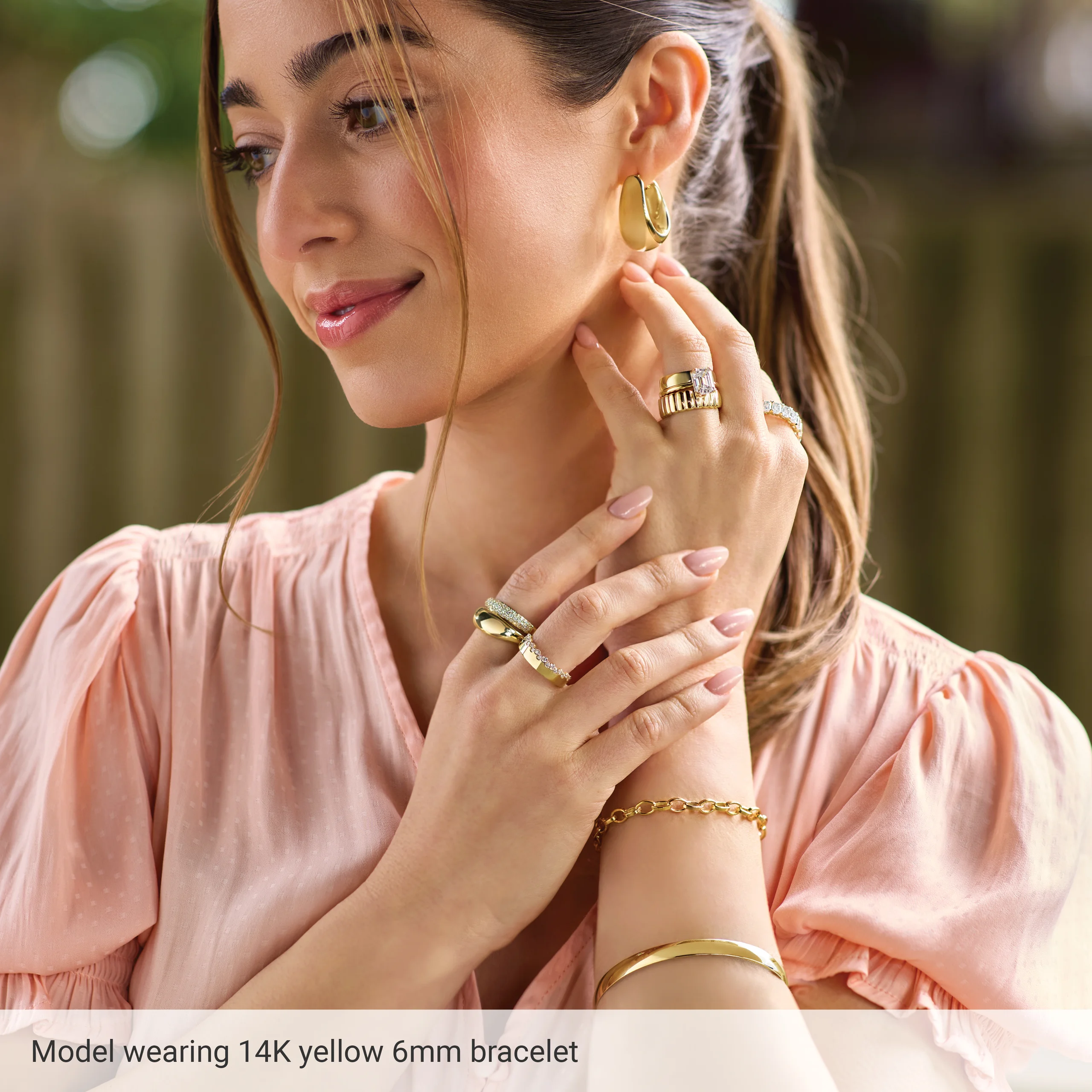 Engravable Half Round Bangle Bracelet view 5