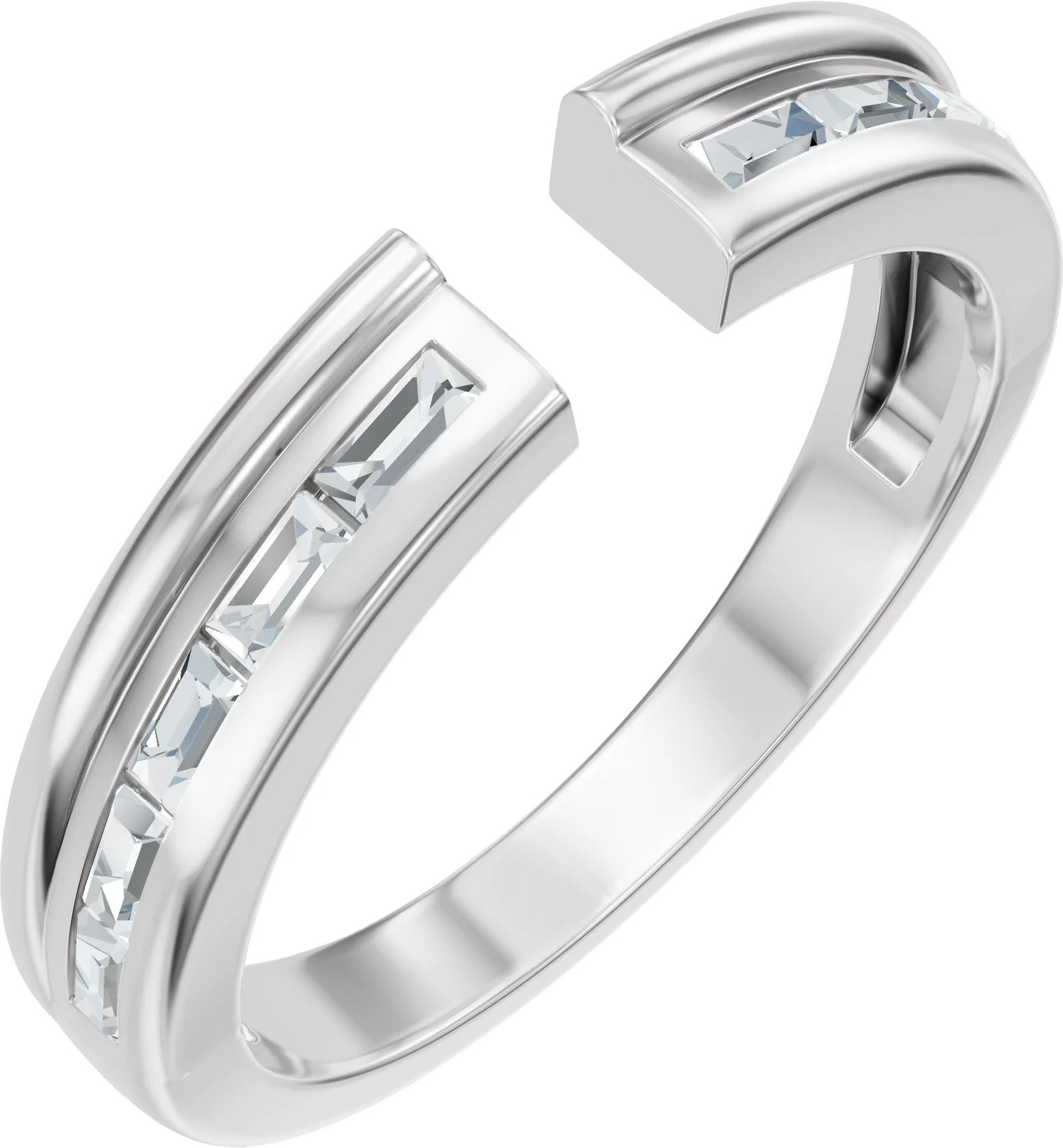 Open Shore band in 14K White Gold | Haejin Jewelry Brooklyn