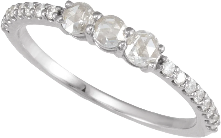 Rose-Cut Three-Stone Anniversary Band view 4
