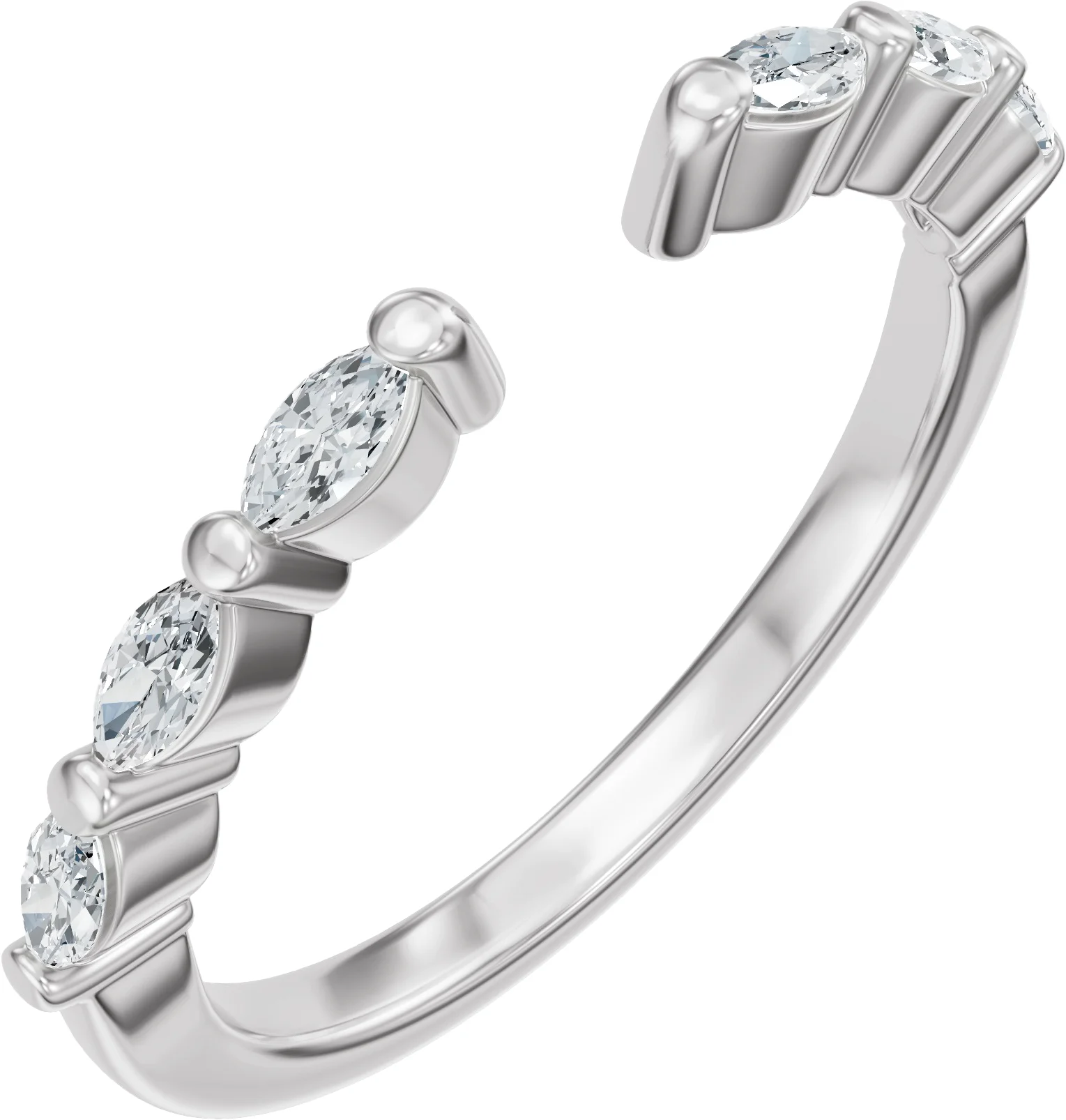 Open Shore band in 14K White Gold | Haejin Jewelry Brooklyn