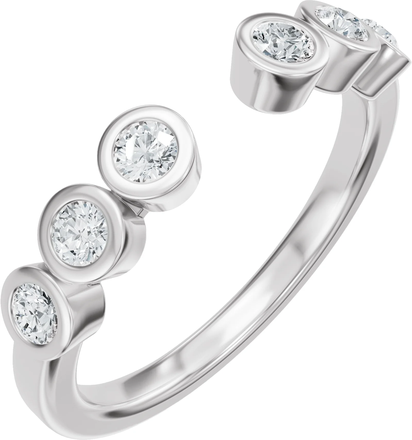 Open Shore band in 14K White Gold | Haejin Jewelry Brooklyn