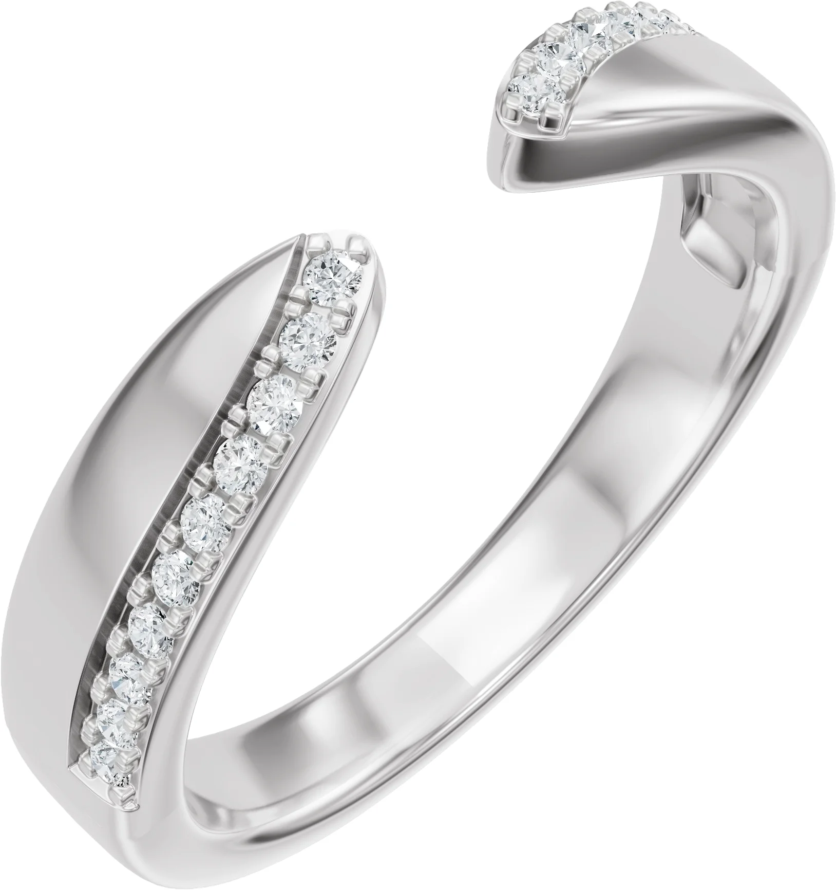Open Shore band in 14K White Gold | Haejin Jewelry Brooklyn