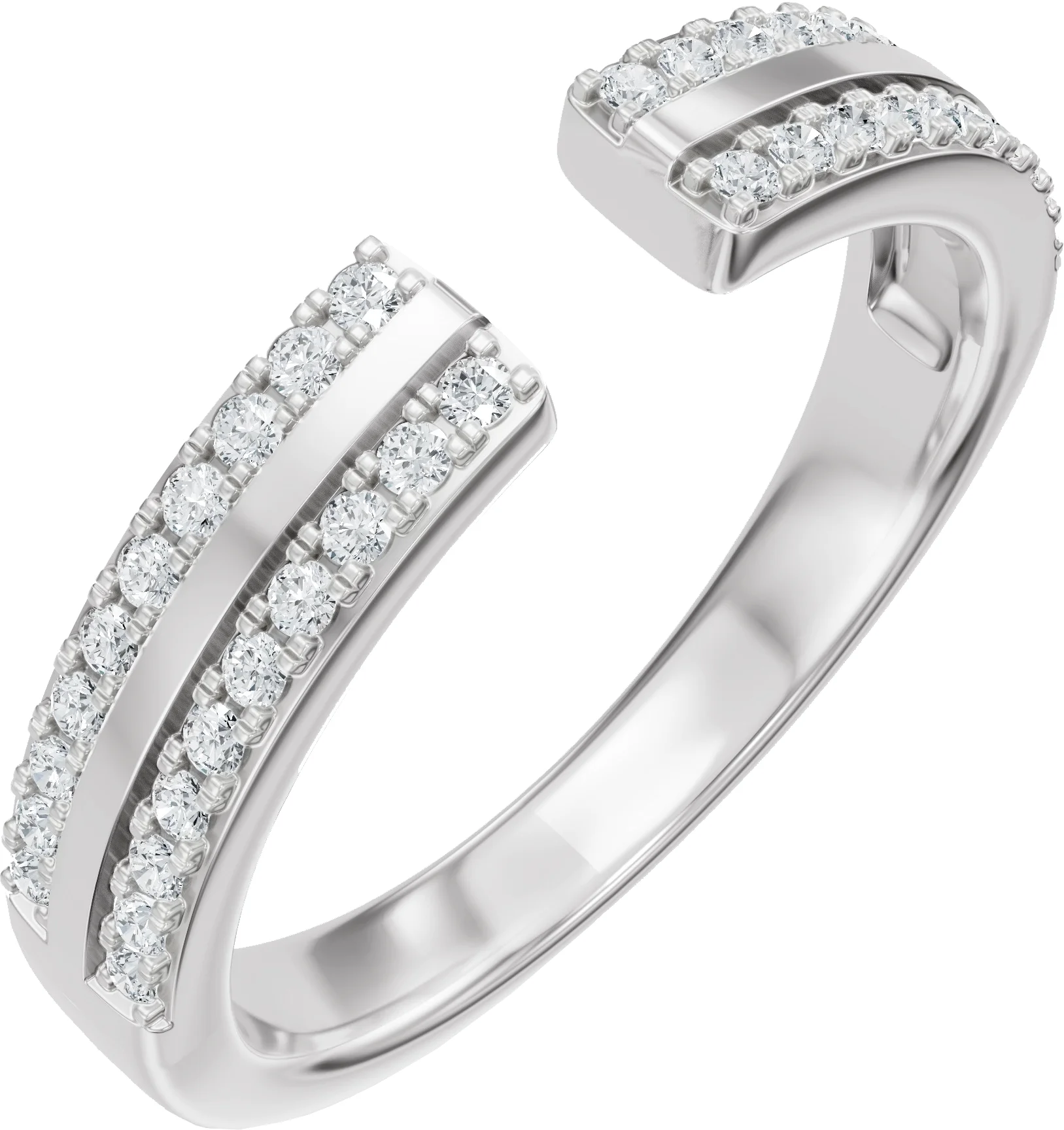 Open Shore band in 14K White Gold | Haejin Jewelry Brooklyn