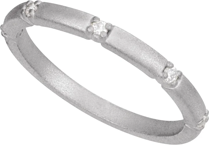 Five-Stone Anniversary Band with Bead Blast Finish view 4