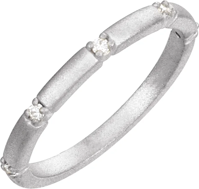Five-Stone Anniversary Band with Bead Blast Finish engagement ring setting