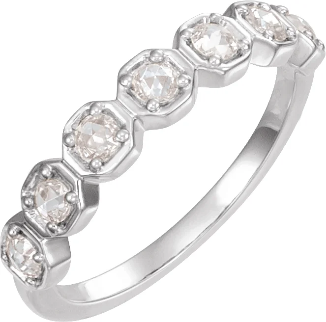 Rose-Cut Geometric Anniversary Band engagement ring setting