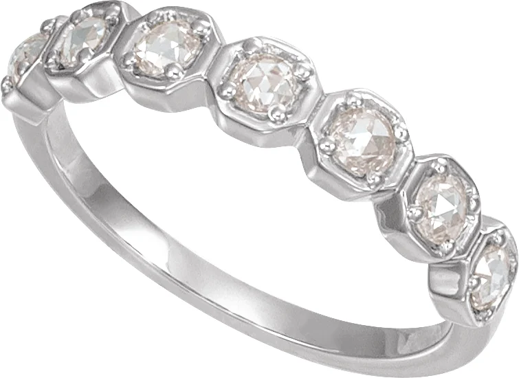 Rose-Cut Geometric Anniversary Band view 4