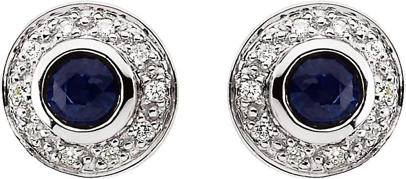 Bezel-Set Halo-Style Earrings view 2