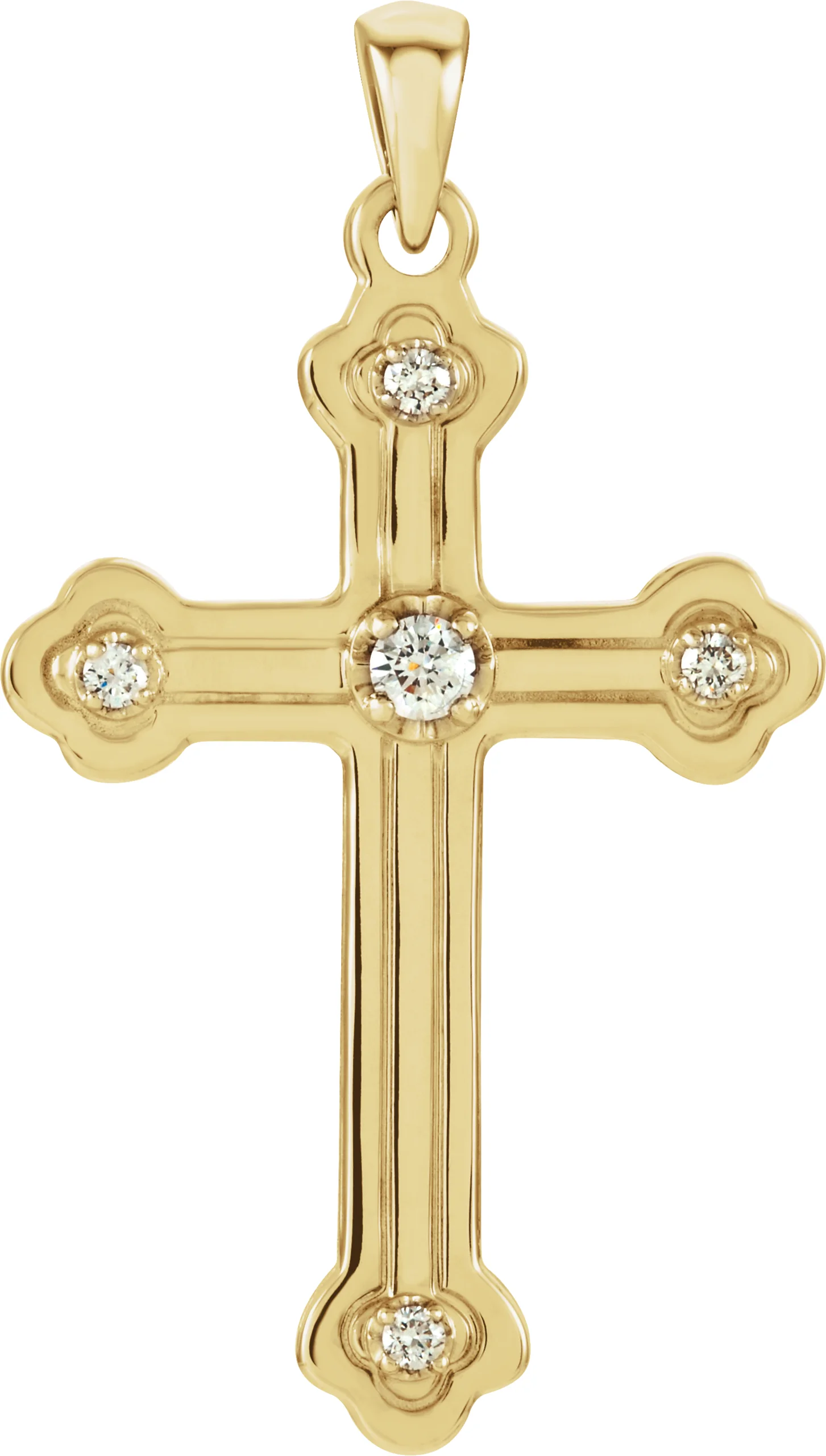 Grooved Cross Pendant  engagement ring setting