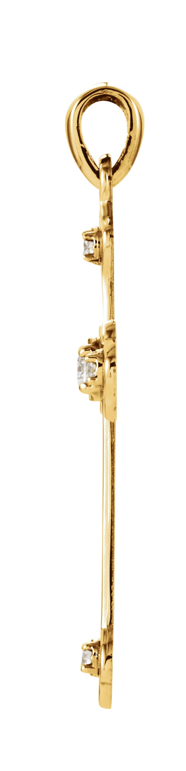 Grooved Cross Pendant  view 2